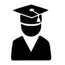 icon of a student wearing a graduation hat